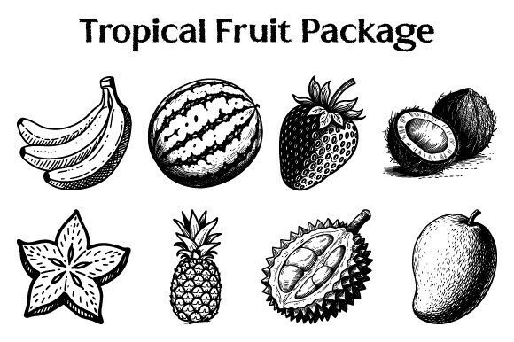 Download Tropical Fruit Icon Set for Food - Premium Resources