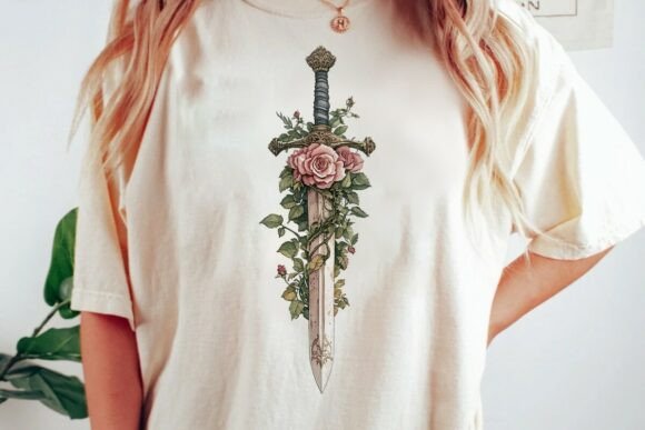 Download Sword with Roses Gothic Fantasy Art Png - Fantasy art Collection