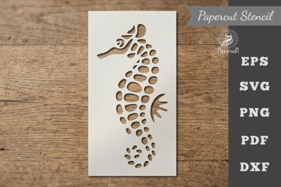 Download Seahorses Stencil Paper Cutting - Paper cutting Collection
