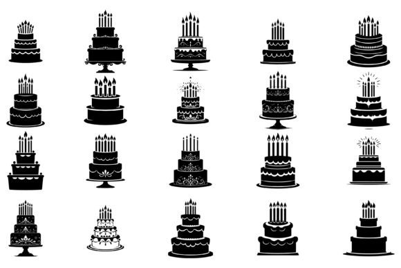Download Cute Birthday Cake Silhouette Svg Bundle - Birthday cake silhouette svg Collection