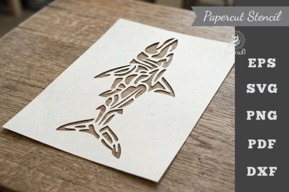 Download Shark Stencil Paper Cutting - Paper cutting Collection
